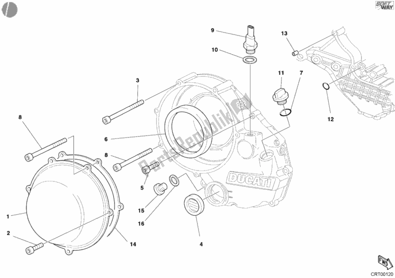 Tutte le parti per il Coperchio Frizione, Esterno del Ducati Superbike 998 R 2002